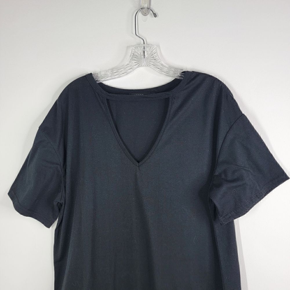 ZANZEA COLLECTION Choker V-Neck Short Sleeves Tshirt Dress Black Size XXL - Picture 2 of 5